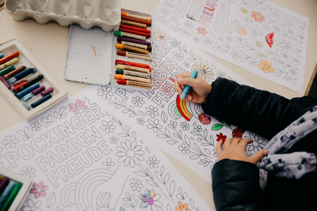 Ausmalblatt für Kinder Farben.Freude 2025 in Pocking